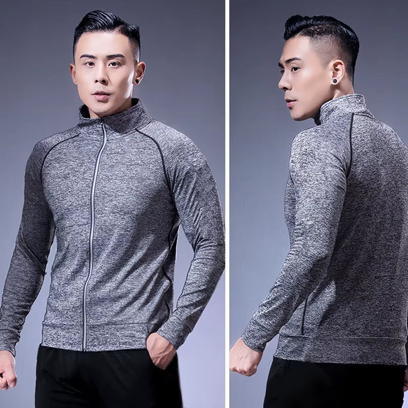 Men'S Sports Top Coat with Pockets, Fitness Equipment, Running Jackets, Sportswear, Workout, Jogging, Sweatshirts