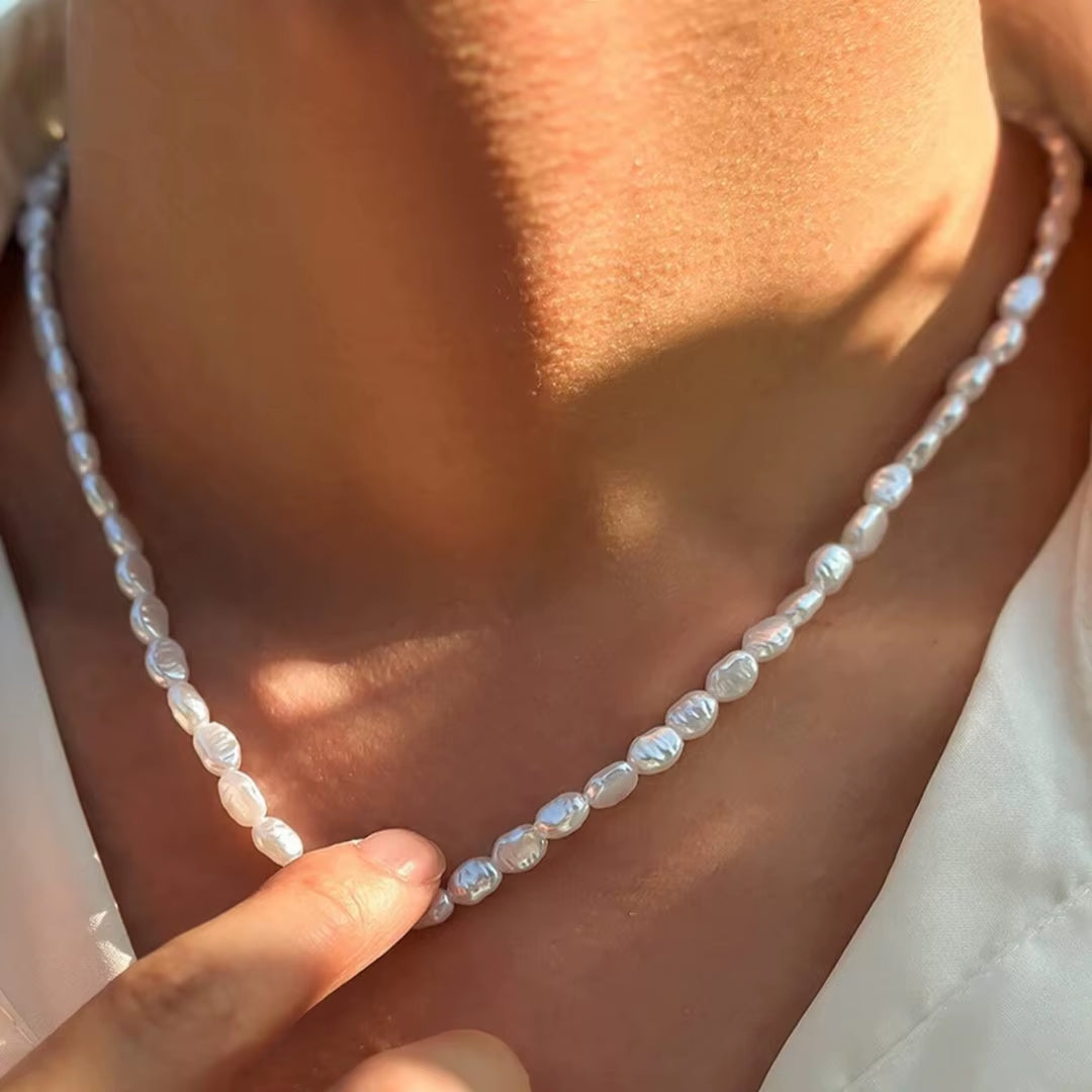 2024 New Simple Baroque Imitation Pearl Chain Choker Necklace Elegant Temperament Beaded Necklace Women'S Wedding Party Jewelry