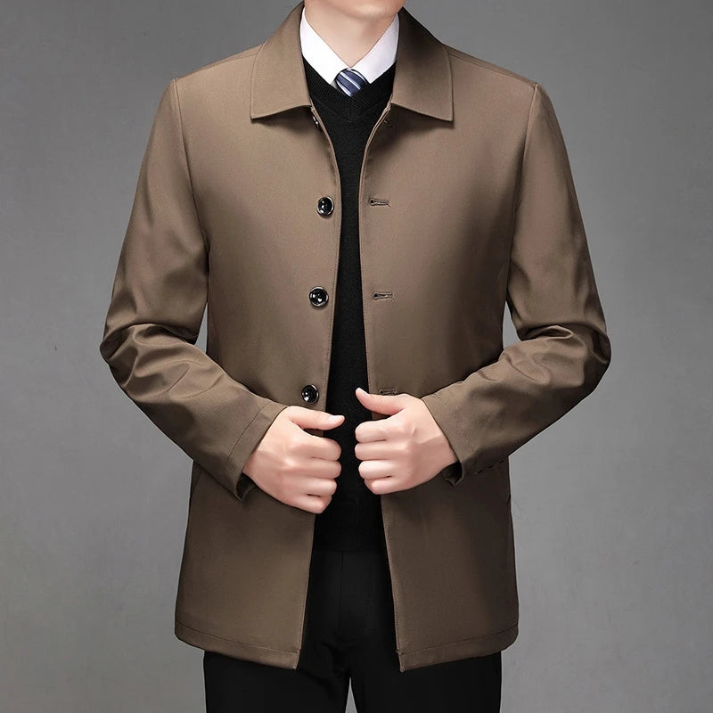 Quality Fashion Men'S Jacket Business Casual Jacket Men Office Dress Coat Spring Autumn Solid Brand Men'S Coat