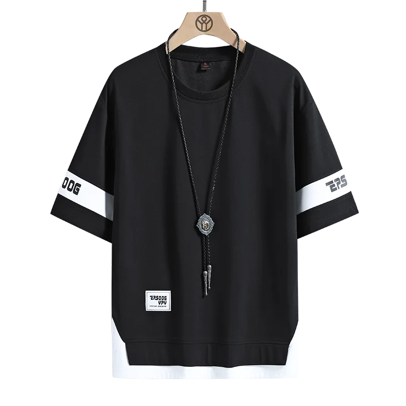 Hip Hop Loose Mens Streetwear T-Shirts Casual Classic 2023 Summer Short Sleeves T Shirt Black White Tshirt Tees Oversize 5XL