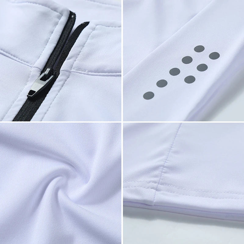 Men Tight Sport T-Shirt Short Sleeve Gym Running Clothing Fitness Compression Sportswear Zip Pullover Hiking Rashgard Sweatshirt