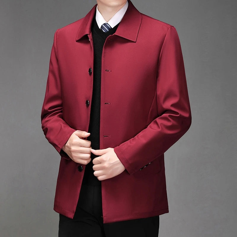 Quality Fashion Men'S Jacket Business Casual Jacket Men Office Dress Coat Spring Autumn Solid Brand Men'S Coat