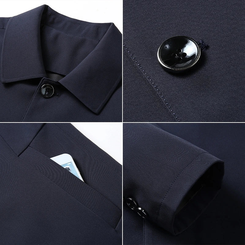 Quality Fashion Men'S Jacket Business Casual Jacket Men Office Dress Coat Spring Autumn Solid Brand Men'S Coat