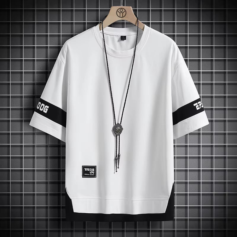 Hip Hop Loose Mens Streetwear T-Shirts Casual Classic 2023 Summer Short Sleeves T Shirt Black White Tshirt Tees Oversize 5XL