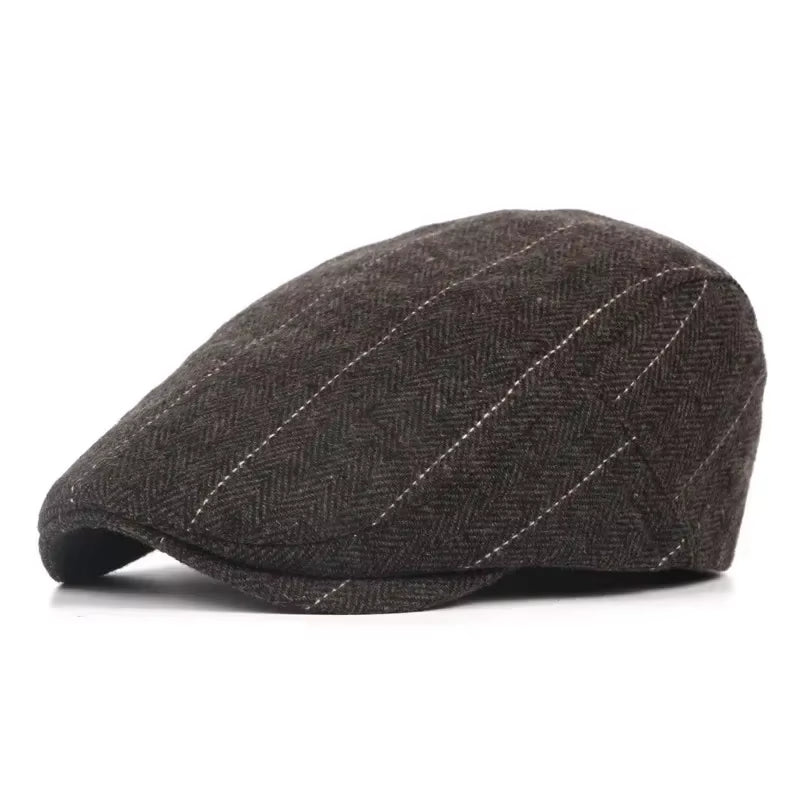 Retro Classical Wool Caps Men British Artist Painters Hats Autumn Winter Berets Herringbone Flat Peaked Cap Hip Hop Berets