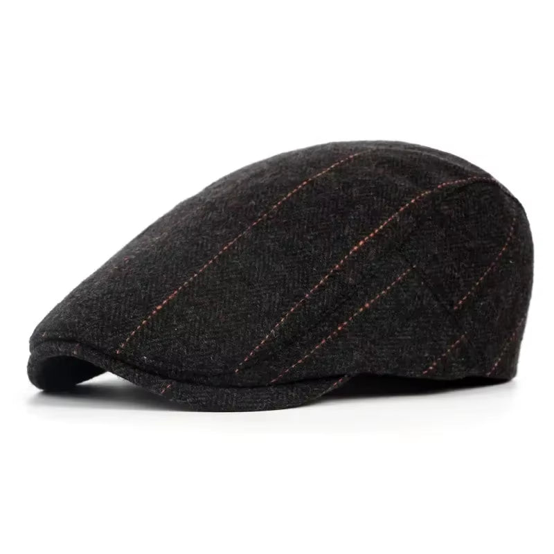 Retro Classical Wool Caps Men British Artist Painters Hats Autumn Winter Berets Herringbone Flat Peaked Cap Hip Hop Berets