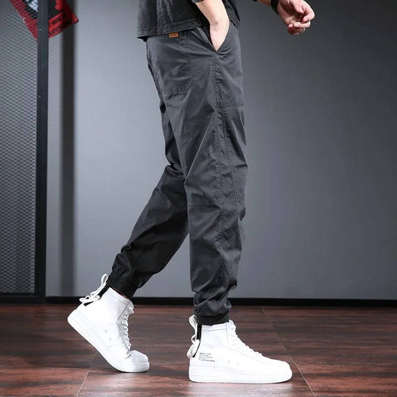 Men Trousers Overalls Men'S Trendy Brand Loose Casual Leggings Autumn Solid Color Versatile plus Velvet Work Pants Mens Clothing