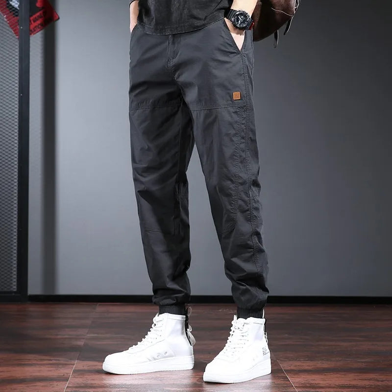 Men Trousers Overalls Men'S Trendy Brand Loose Casual Leggings Autumn Solid Color Versatile plus Velvet Work Pants Mens Clothing