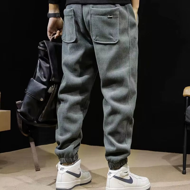 Spring Autumn New Fashion Temperament Trend Solid Color Pants Men Versatile Korean Simple Korean Loose Trousers Male Sweatpants