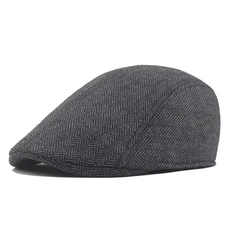 Retro Classical Wool Caps Men British Artist Painters Hats Autumn Winter Berets Herringbone Flat Peaked Cap Hip Hop Berets